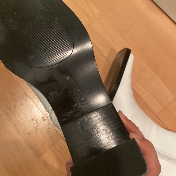 Zara Heeled Leather Square Toe Ankle Boots - Picture 5 of 6